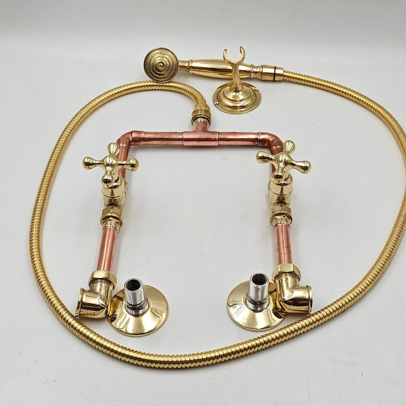 Industrial Brass &amp; Copper Exposed Shower System