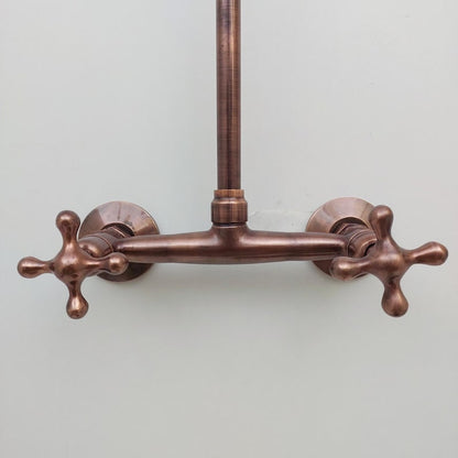 Rustic Antique Copper Gooseneck Wall-Mount Faucet