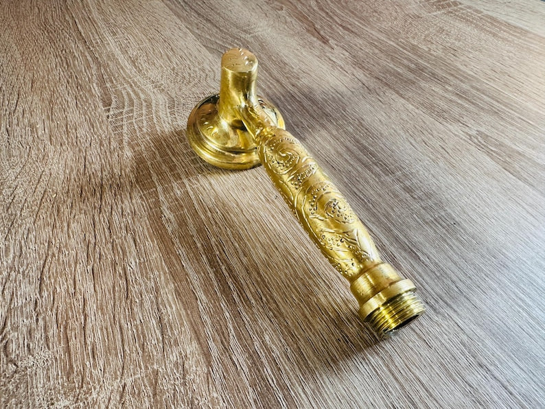 Luxury Engraved Brass Handheld Shower Head