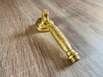 Luxury Engraved Brass Handheld Shower Head