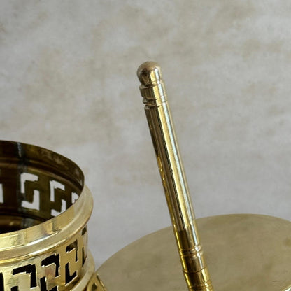 Luxury Engraved Brass Toilet Brush Holder Set