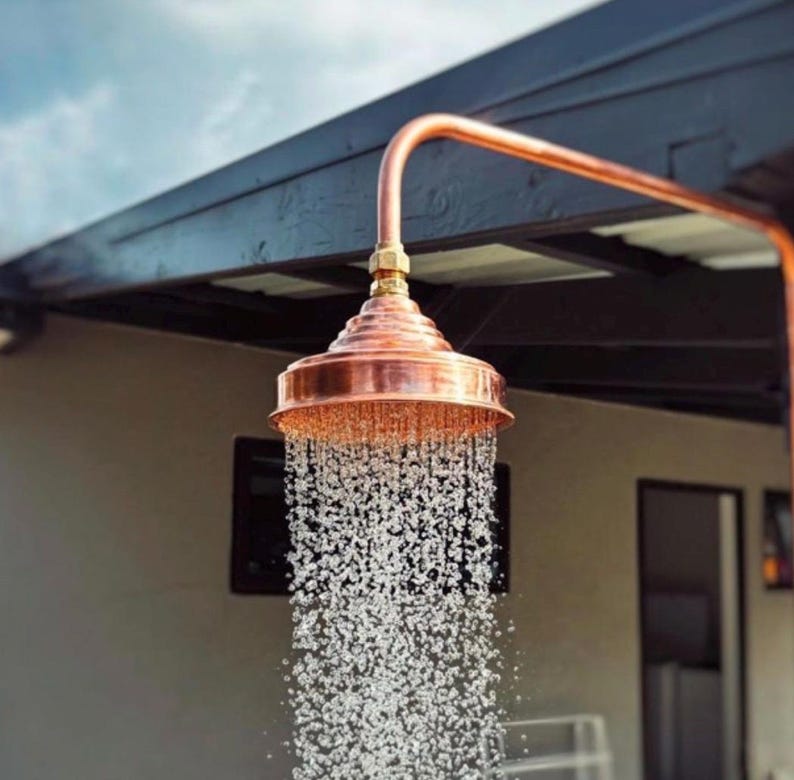 Hammered Copper Rain Shower Head
