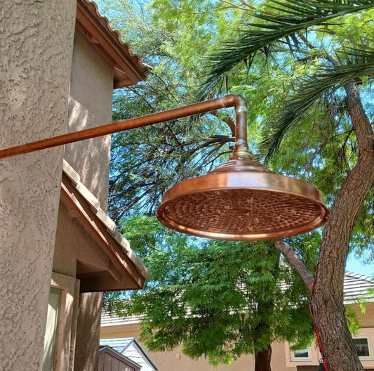 Hammered Copper Rain Shower Head