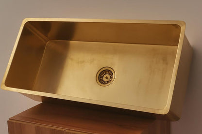 Single-Lever Brass Kitchen Faucet with Spring Spout