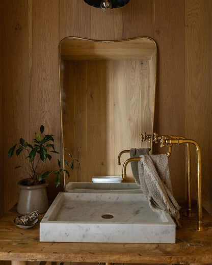 Tall Unlacquered Brass Basin Mixer