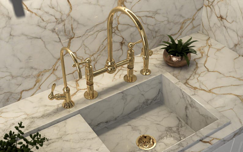 Unlacquered Brass Kitchen Faucet